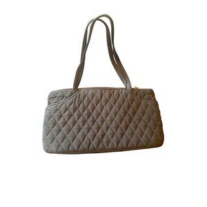 Vera Bradley Black‎ Quilted Handbag With Gold Zipper & Logo Charm Minimalist